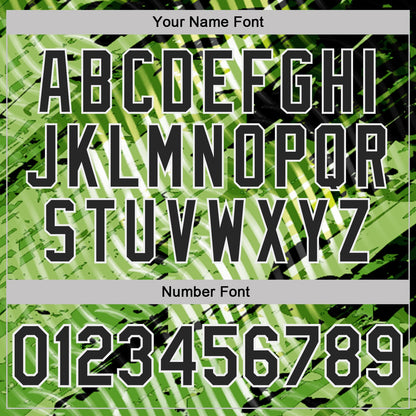 Custom Black Neon Green-White Abstract Grunge Splatter Diagonal Stripe Performance Polo Shirt