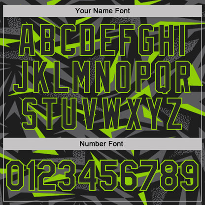 Custom Black Steel Gray-Neon Green Cyber Mecha E-sport Geometric Shards Spike Performance Polo Shirt