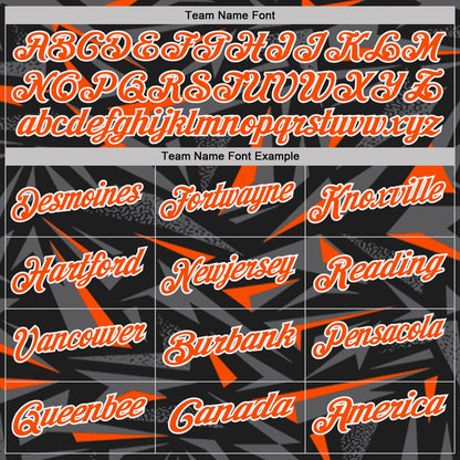Custom Black Orange Steel Gray-White Cyber Mecha E-sport Geometric Shards Spike Performance Polo Shirt
