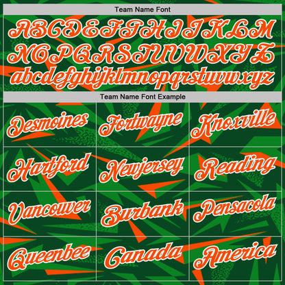 Custom Green Orange Grass Green-White Cyber Mecha E-sport Geometric Shards Spike Performance Polo Shirt