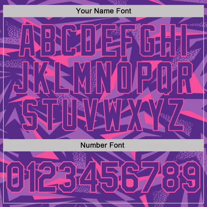 Custom Purple Medium Purple-Pink Cyber Mecha E-sport Geometric Shards Spike Performance Polo Shirt