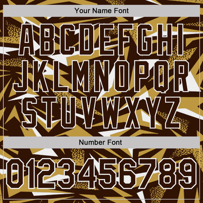 Custom Brown Old Gold-White Cyber Mecha E-sport Geometric Shards Spike Performance Polo Shirt