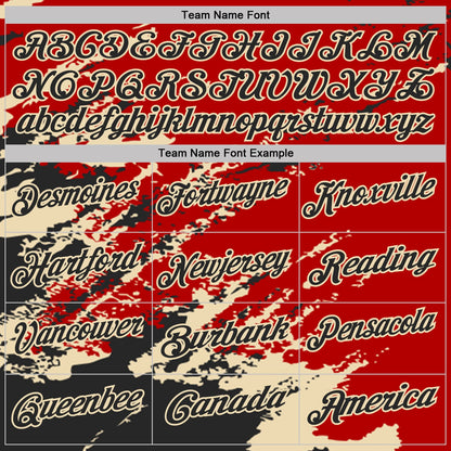 Custom Red Black-Cream Brush Stroke Shatter Splatter Performance Polo Shirt