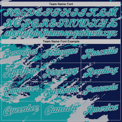 Custom Navy Teal-Gray Brush Stroke Shatter Splatter Performance Polo Shirt