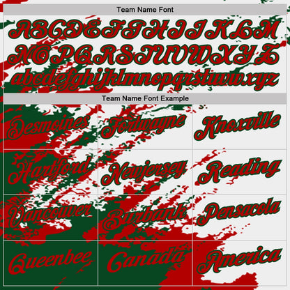 Custom White Red-Green Brush Stroke Shatter Splatter Performance Polo Shirt