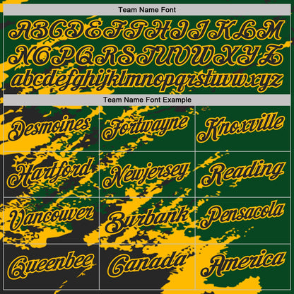 Custom Green Black-Gold Brush Stroke Shatter Splatter Performance Polo Shirt