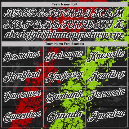 Custom Black Red Neon Green-White Dripping Splatter Cracked Texture Performance Polo Shirt