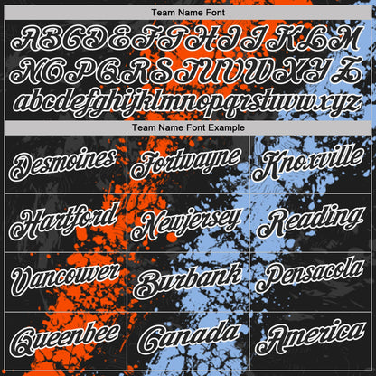 Custom Black Orange Light Blue-White Dripping Splatter Cracked Texture Performance Polo Shirt
