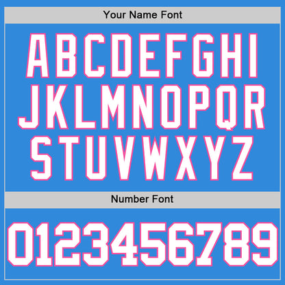 Custom Powder Blue White-Pink Authentic Basketball Jersey