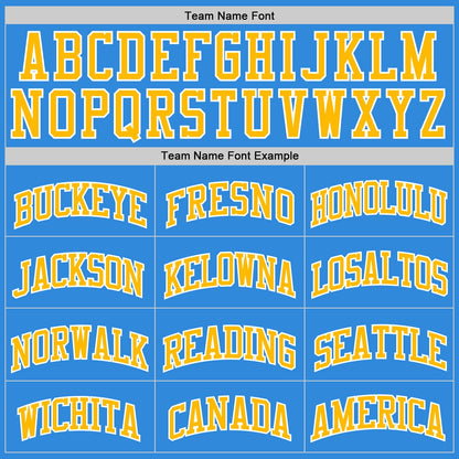 Custom Powder Blue Gold-White Authentic Basketball Jersey
