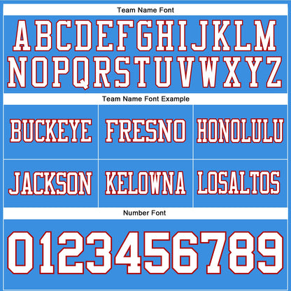 Custom Powder Blue White-Red Authentic Football Jersey