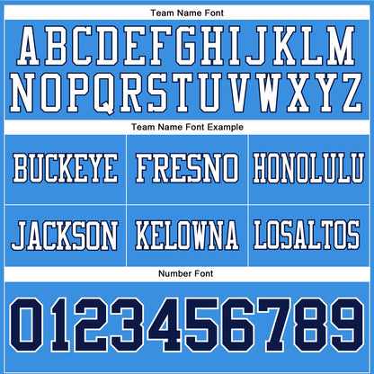 Custom Powder Blue Navy-White Authentic Football Jersey