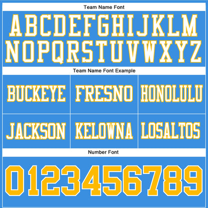 Custom Powder Blue Gold-White Authentic Football Jersey