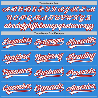 Custom Stitched Powder Blue White-Red Baseball Pullover Sweatshirt Hoodie
