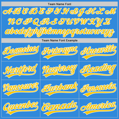 Custom Stitched Powder Blue Yellow-White Baseball Pullover Sweatshirt Hoodie
