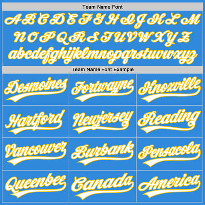 Custom Stitched Powder Blue White-Yellow Baseball Pullover Sweatshirt Hoodie