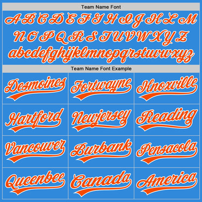 Custom Stitched Powder Blue Orange-White Baseball Pullover Sweatshirt Hoodie