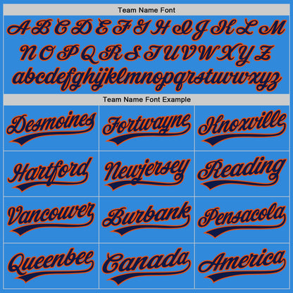 Custom Stitched Powder Blue Navy-Orange Baseball Pullover Sweatshirt Hoodie
