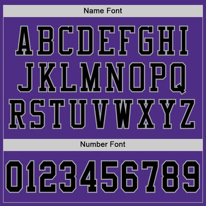 Custom Purple Black-Gray Mesh Authentic Football Jersey
