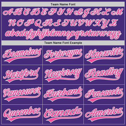 Custom Purple Pink-White Authentic Baseball Jersey