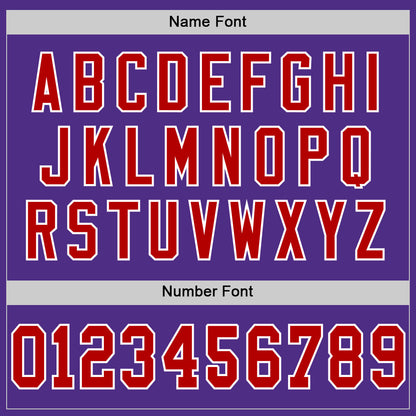 Custom Purple Red-White Mesh Authentic Throwback Football Jersey
