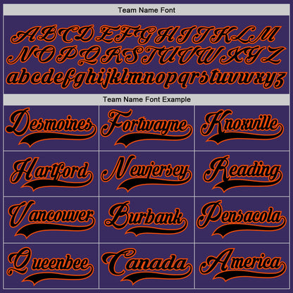 Custom Purple Black-Orange Hockey Jersey