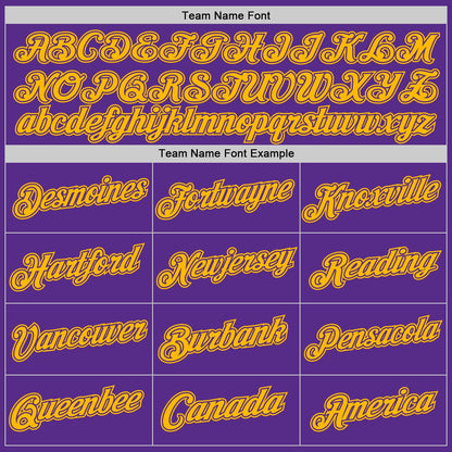 Custom Purple Gold Authentic Throwback Basketball Jersey