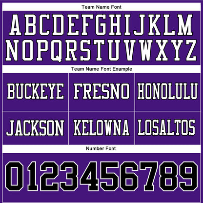 Custom Purple Black-White Authentic Football Jersey