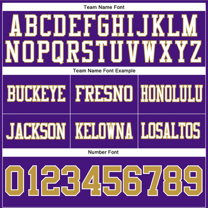 Custom Purple Old Gold-White Authentic Football Jersey