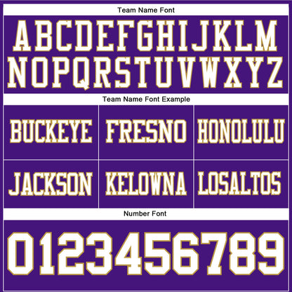 Custom Purple White-Old Gold Authentic Football Jersey