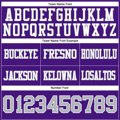 Custom Purple Gray-White Authentic Football Jersey