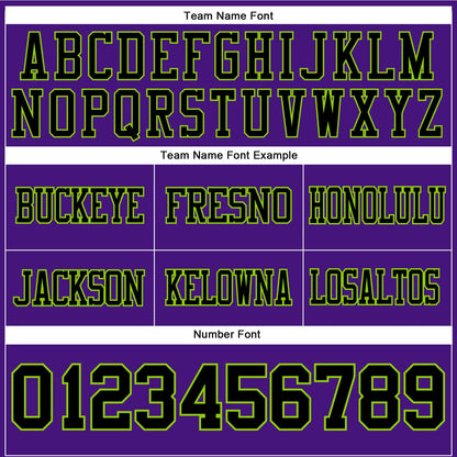 Custom Purple Black-Neon Green Authentic Football Jersey