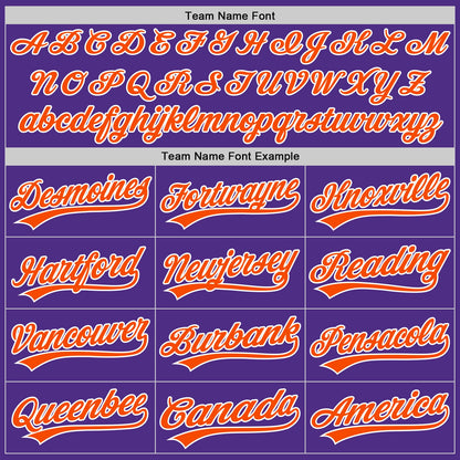 Custom Stitched Purple Orange-White Baseball Pullover Sweatshirt Hoodie