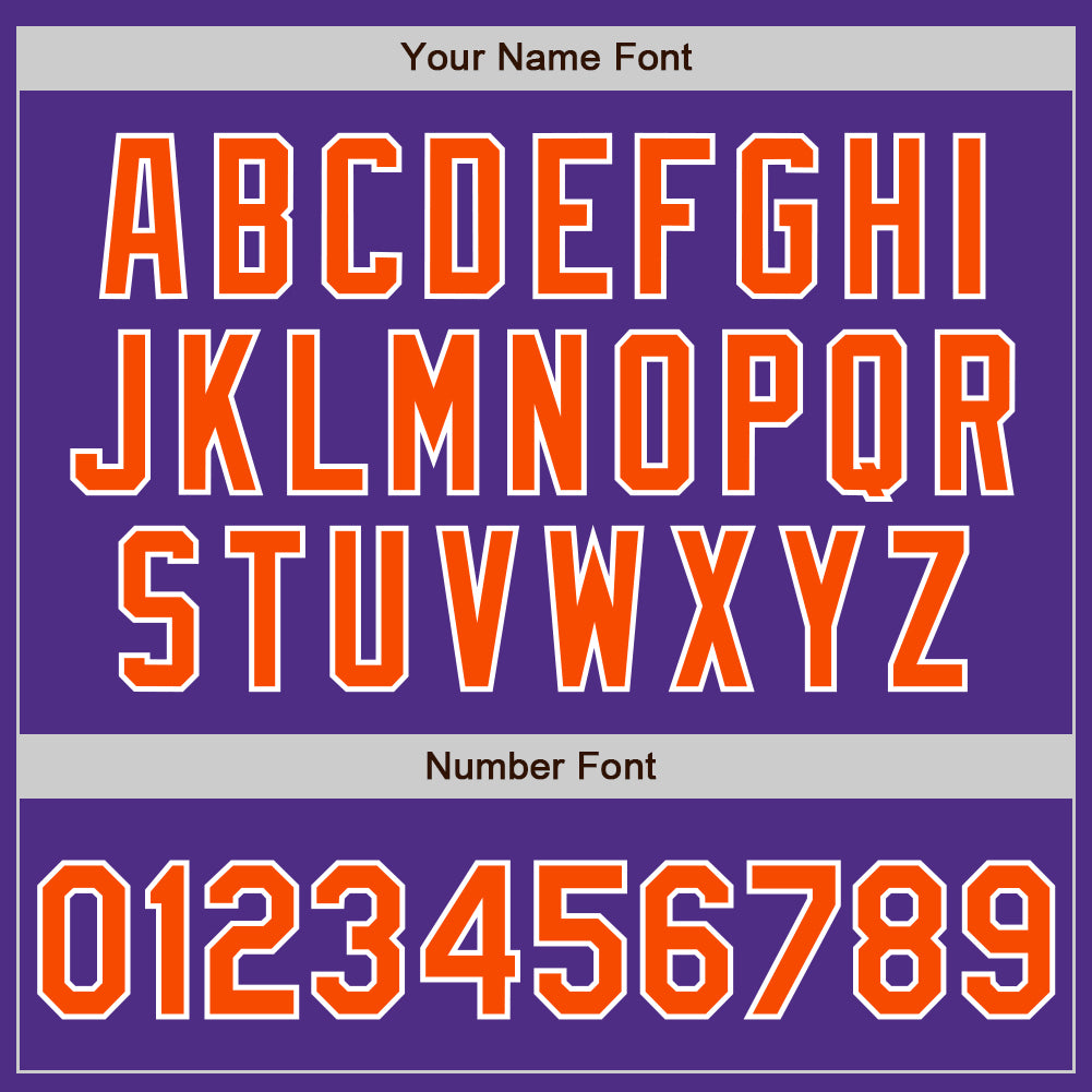 Custom Stitched Purple Orange-White Baseball Pullover Sweatshirt Hoodie