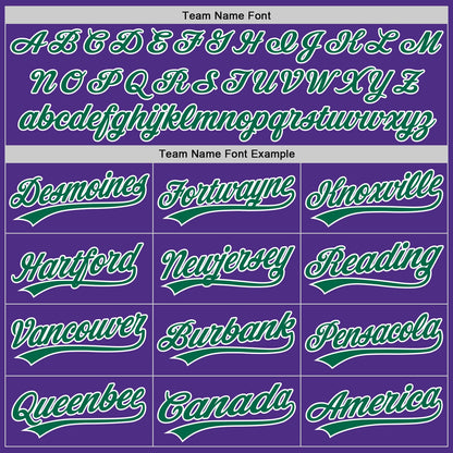 Custom Stitched Purple Kelly Green-White Baseball Pullover Sweatshirt Hoodie