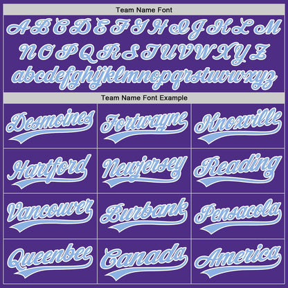 Custom Stitched Purple Light Blue-White Baseball Pullover Sweatshirt Hoodie