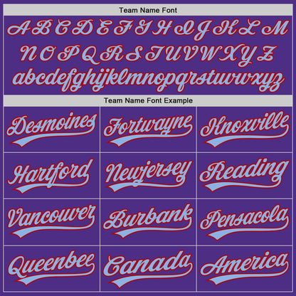 Custom Stitched Purple Light Blue-Red Baseball Pullover Sweatshirt Hoodie