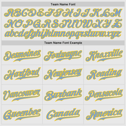 Custom White Light Blue Pinstripe Light Blue-Gold Authentic Raglan Sleeves Baseball Jersey