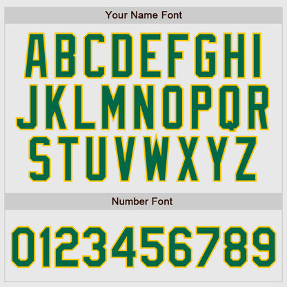 Custom White Kelly Green Pinstripe Kelly Green-Gold Authentic Raglan Sleeves Baseball Jersey