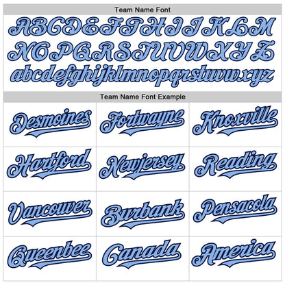 Custom White Light Blue-Navy Authentic Raglan Sleeves Baseball Jersey