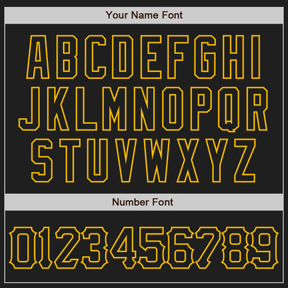 Custom Black Gold Authentic Raglan Sleeves Baseball Jersey