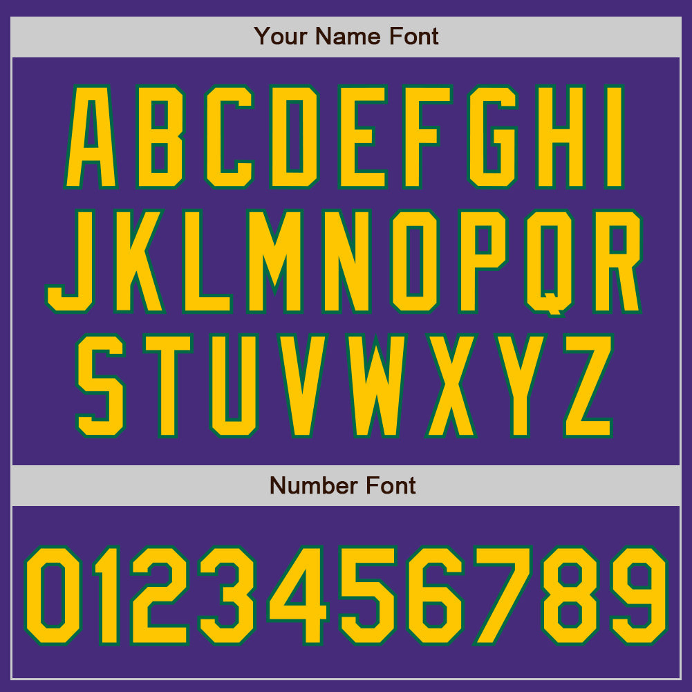 Custom Purple Yellow-Kelly Green Authentic Raglan Sleeves Baseball Jersey