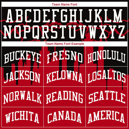 Custom Red White-Black Round Neck Sublimation Basketball Uniform Jersey