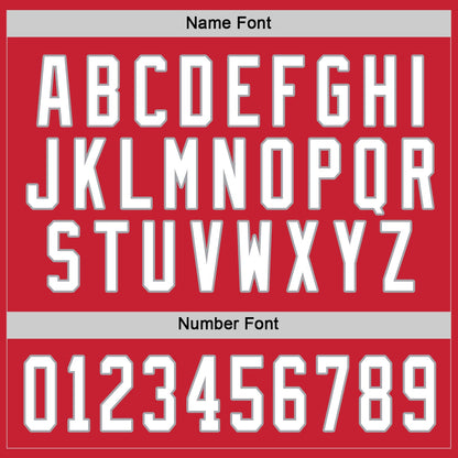 Custom Red White-Gray Hockey Jersey