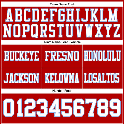 Custom Red White-Light Blue Authentic Football Jersey