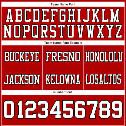 Custom Red White-Black Authentic Football Jersey