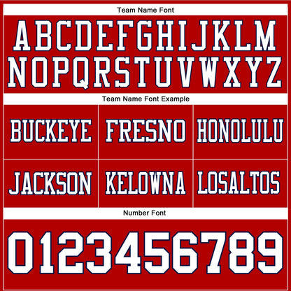 Custom Red White-Navy Authentic Football Jersey