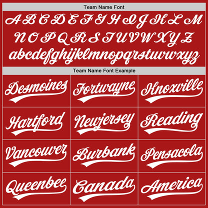 Custom Red White Authentic Throwback Baseball Jersey