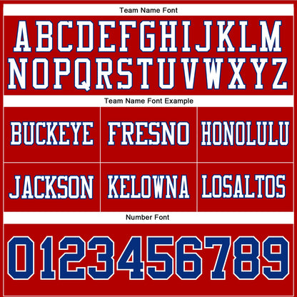 Custom Red Royal-White Authentic Football Jersey