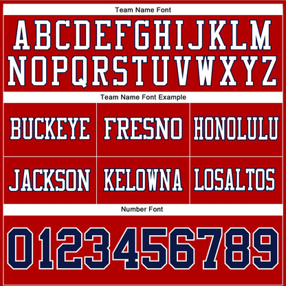 Custom Red Navy-White Authentic Football Jersey